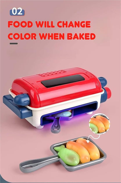 Magic Meals Sensory Kitchen, Kitchen Playset, Food Play Cooking Set, with Smoke, Sound Light, Indoor/Outdoor Cooking Role Plays Grills (Blue)