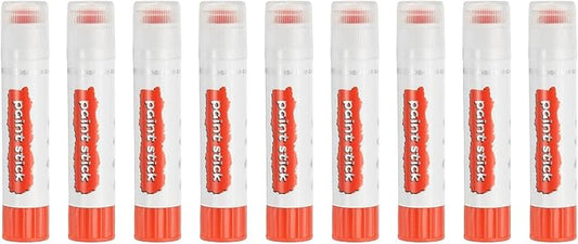 PATIKIL Tempera Paint Sticks, 9 Pcs Solid Tempera Paints Sticks Washable Bulk Markers Pen Quick Drying for Artists Beginners Art Supplies, Orange Red