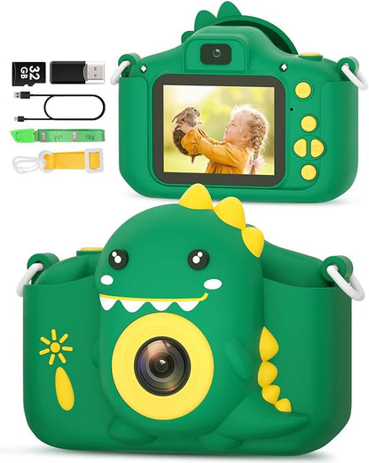 Kids Camera for 3-12 Years Old Toddlers Childrens Birthday Graduation Gifts Selfie Digital Toy Camera with 32GB SD Card for 4 5 6 7 8 9 10 11 Boys Girls