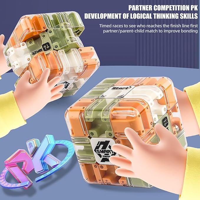 Large Labyrinth 3D Puzzle Maze Cube, 3D Puzzle Maze Games, Rubik Race Game, Engaging Brain Teaser Toy for Stress Relief & Logic Development, Educational Focus Game Gift for Adults Teens (1PC)