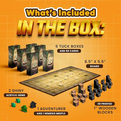 Relics of Rajavihara – Solo Puzzle Adventure Game with 50 Challenges Across 5 Floors – Strategic Logic Board Game for All Ages – Replayable Brain Teasers for Endless Fun