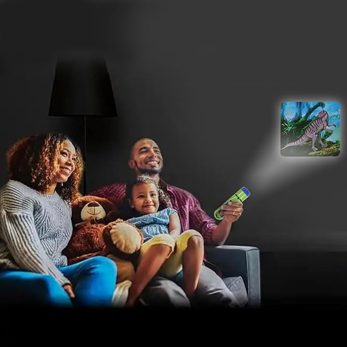 Georgie Porgy Children Projector Toys Educational Science Set Wall Ceiling Tent Torch Toddler Flashlight for Kids Gifts for Boys Girls (Dinosaur)