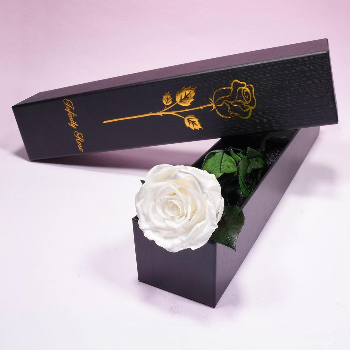 Yamonic Preserved Flowers Rose Gifts for Delivery Prime, Mothers Day Rose Flowers Gifts for Mom, Single Real Flower Birthday Gifts for Her, Women, Grandma, Wife,Girlfriend Gifts for Anniversary(White)