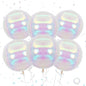 Giant 4D Foil Balloons, 6Pcs Large Metallic Iridescent Round Balloons, 22 Inch Big Round Foil Balloon for Mermaid Birthday Party Baby Shower Wedding Decorations