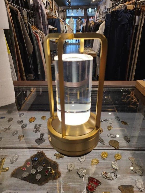 Klarako Crystal Lantern Lamp – Modern Cordless Rechargeable Bedside & Outdoor Light, Portable Wireless Lamp – Dimmable Touch Control – Luxury Living Room & Hotel-Style Lighting (Gold, 10-Pack)