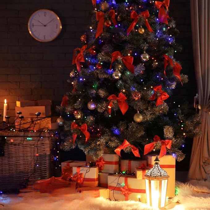 SANJICHA 2-Pack 66FT 200 LED Christmas Lights for Indoor Outdoor, Super Bright Plug in String Lights, Waterproof Xmas Lights Outdoor for Christmas Decorations Bedroom Party Xmas Tree (Multicolor)