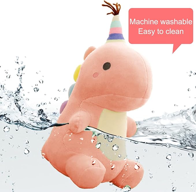 Stuffed Animal Plush Toys, Cute Dinosaur Toy, Soft Dino Plushies for Kids Plush Doll Gifts for Boys Girls (Pink, 9 Inch)
