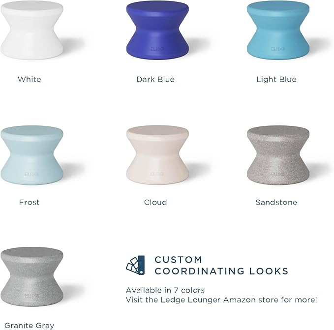 Ledge Lounger Signature Side Table - For Pool Ledges Up to 10" Inches Deep - Indoor/Outdoor All Weather Table for Porch, Patio, Garden, Backyard and Beach (White)