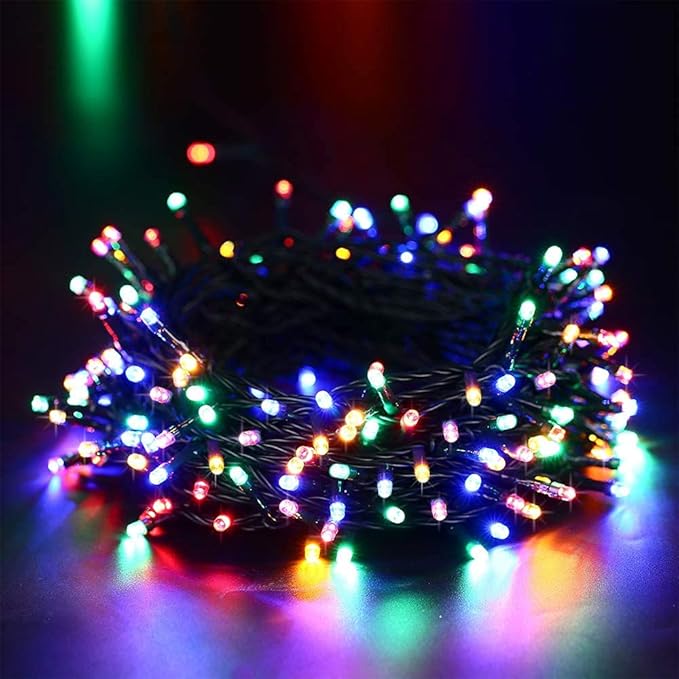 Solar Christmas Lights Outdoor, 33ft 100 LED Solar Fairy String Lights 8 Modes Waterproof Xmas Lights for Garden, Patio, Home, Party, Wedding, Holiday, Tree, Bush, Wreath, Outdoor Decor (Multicolor)