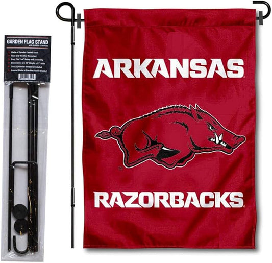 College Flags & Banners Co. Arkansas Razorbacks Garden Flag with Stand Holder