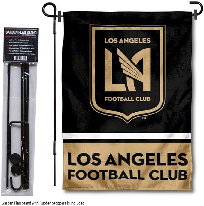 WinCraft Los Angeles Football Club Garden Flag with Stand Pole Holder