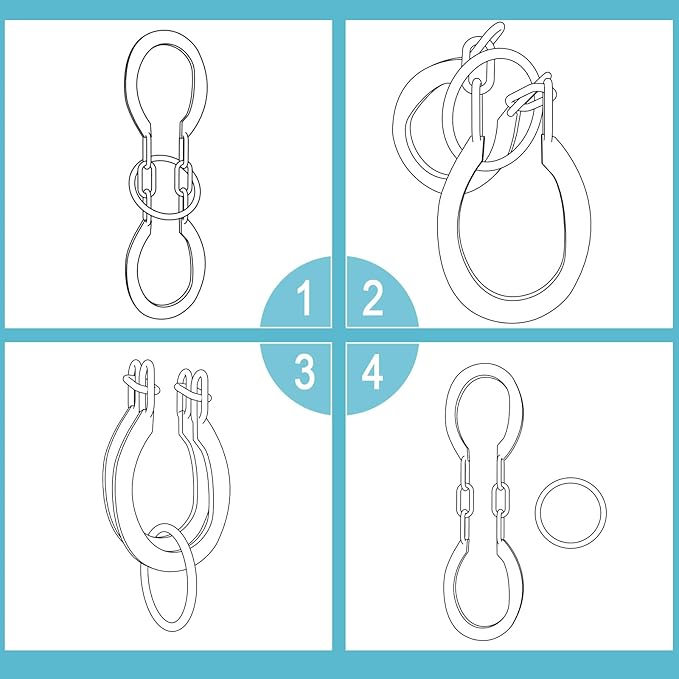 9 PCS Metal Brain Puzzles Fidget Puzzle Mind Challenge - Unlockable Interlocking Puzzles Toys Gift for Adults and Teenagers