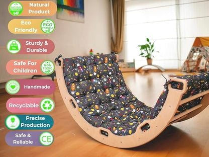 Climbing Arch Cushion Only | Cushion for Toddler Climbing Arch | Montessori Rocker | Toddler Floor Pillow for Kids (Space)