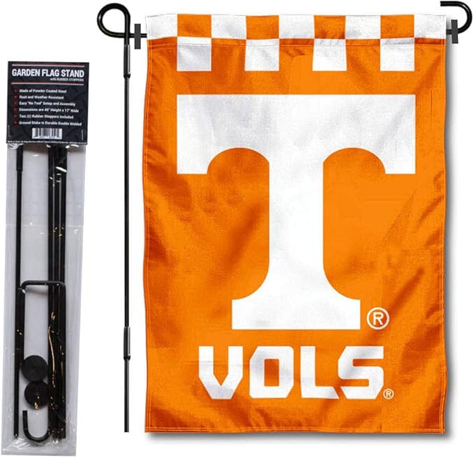 College Flags & Banners Co. Tennessee Volunteers Checkerboard Garden Flag with Stand Holder