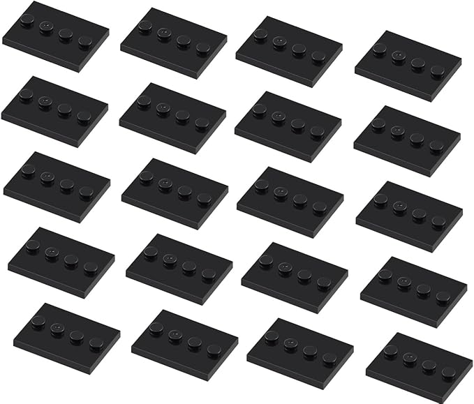 Display Stand for Mini Figure, 50 Piece Classic Bracket Plate 3x4 with 4 Studs, Compatible with Lego Parts and Pieces