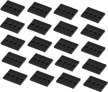 Display Stand for Mini Figure, 50 Piece Classic Bracket Plate 3x4 with 4 Studs, Compatible with Lego Parts and Pieces