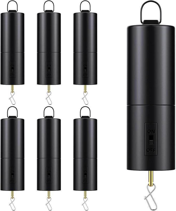 Therwen 6 Pcs Ornament Spinner Battery Operated Wind Spinner Motor Rotator Disco Ball Motor Outdoor Hanging Ornament for Halloween Mardi Gras Decoration, No Battery(Black)