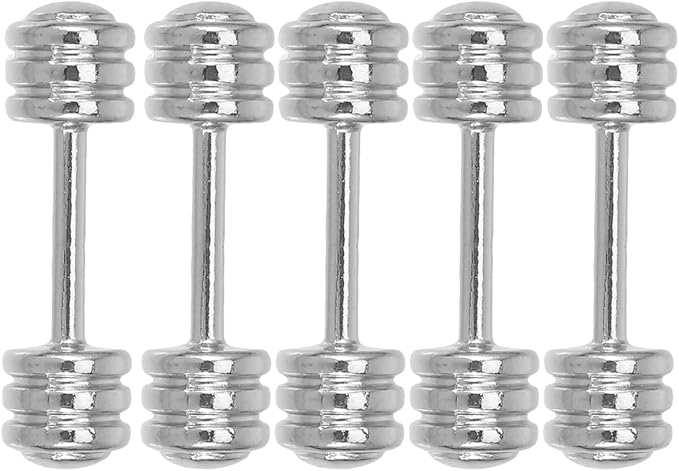 5PCS Miniature Dumbbells,1:12 Miniature Gym Equipment Dollhouse Tiny Dumbbell Toys for Doll House Decoration - 1.1Inch