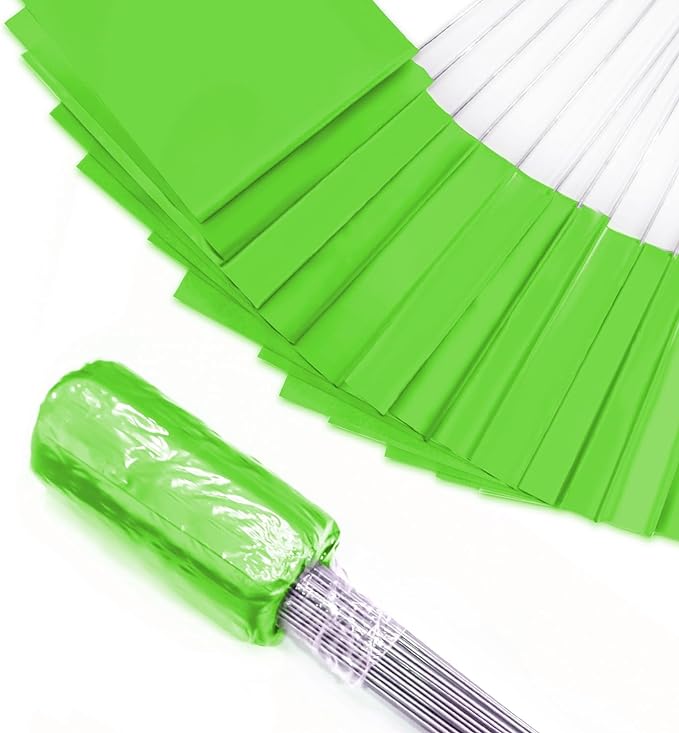 Zozen 100Pack Green Marking Flags, Writable/15x4x5 Inch, Yard Flags for Lawn & Irrigation & Landscape & Sprinkler & Survey & Dog Training.