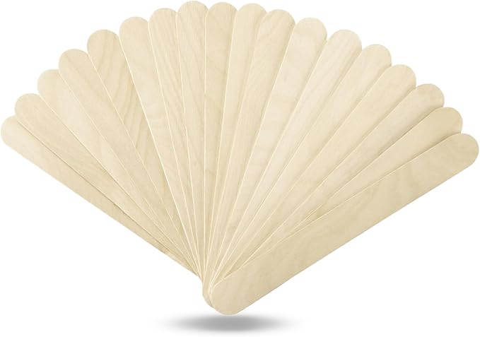 WISYOK 60 Pcs Wood Craft Sticks 5.9 Inch, Ice Cream Sticks, Wooden Jumbo Sticks, Popsicle Sticks, Ideal for Building Model, Kids Handicraft, and Creating Craft Projects