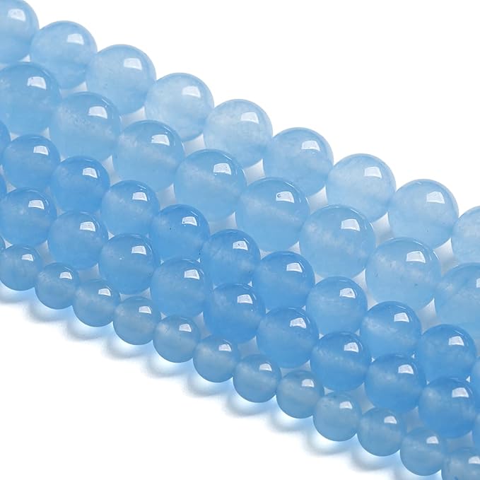 6MM 60PCS Blue Aquamarine Chalcedony Spacer Loose Beads for Jewelry Making DIY Bracelet Necklace