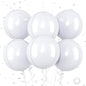Giant 4D Foil Balloons, 6Pcs Large Metallic White Round Balloons, 22 Inch Big Round Foil Balloon for White Birthday Party Baby Shower Wedding Decorations