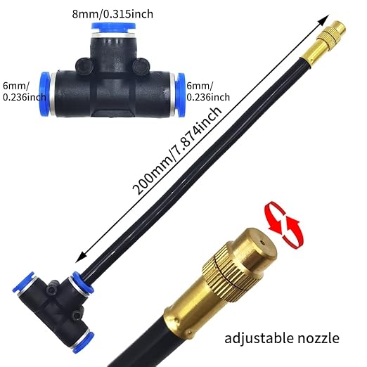 360° Adjustable Drip Irrigation System - 66FT Garden Watering System with 20 Nozzles, Garden Irrigation System, Greenhouse Accessories, Atomizing System for Yard, Lawn, Plants, 5/16 inch Hose (66FT)