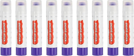 PATIKIL Tempera Paint Sticks, 9 Pcs Solid Tempera Paints Sticks Washable Bulk Markers Pen Quick Drying for Artists Beginners Art Supplies, Purple