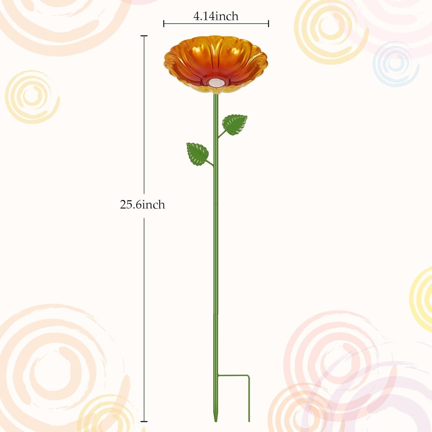 Bee Watering Station for Garden, 4 Pack Bee Drinking Station with Heart-Shaped Flower, Metal Butterfly Feeder Bee Baths for Outdoor Garden Yard Decor (Red,Green,Blue,Yellow)