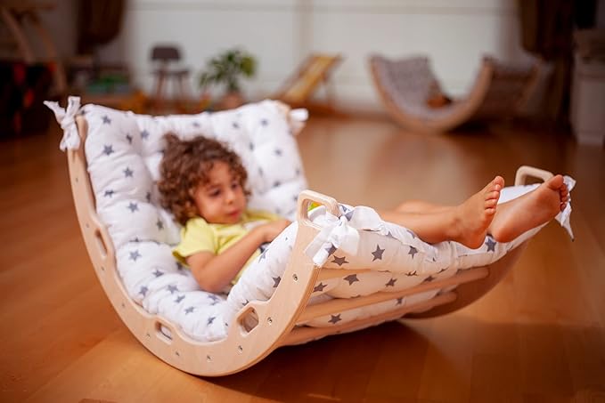 Climbing Arch Cushion Only | Cushion for Toddler Climbing Arch | Montessori Rocker | Toddler Floor Pillow for Kids (Small Star)