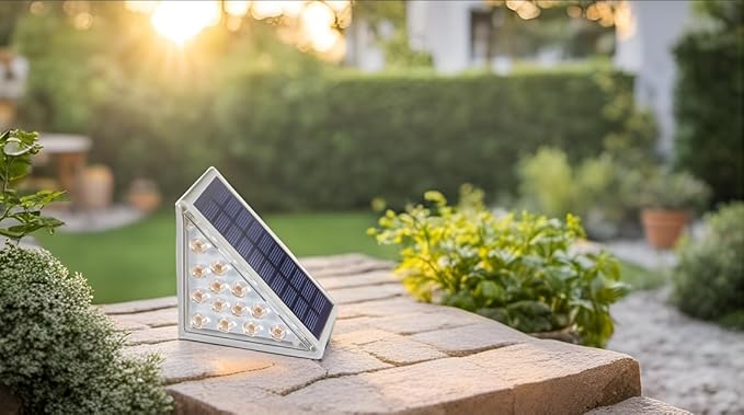 Solar Step Lights 6-pack with Solar Outdoor Stair,Porch,Patio,Yard,Deck & Pathway Adjustable Brightness (Warm White)