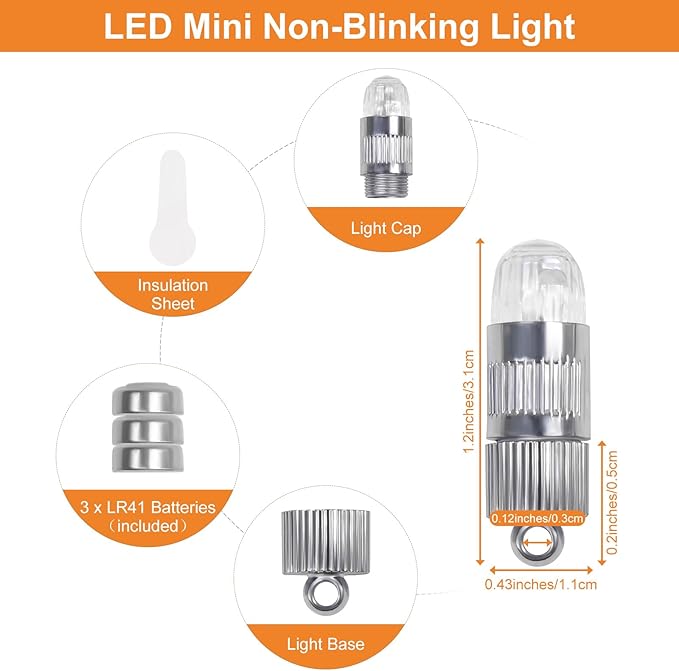 SumDirect Pack of 12/30/50/100 Colorful LED Mini Non-Blinking Lights for Paper Lanterns Balloons Floral Wedding Halloween Christmas Party Decoration Centerpieces (30, White)
