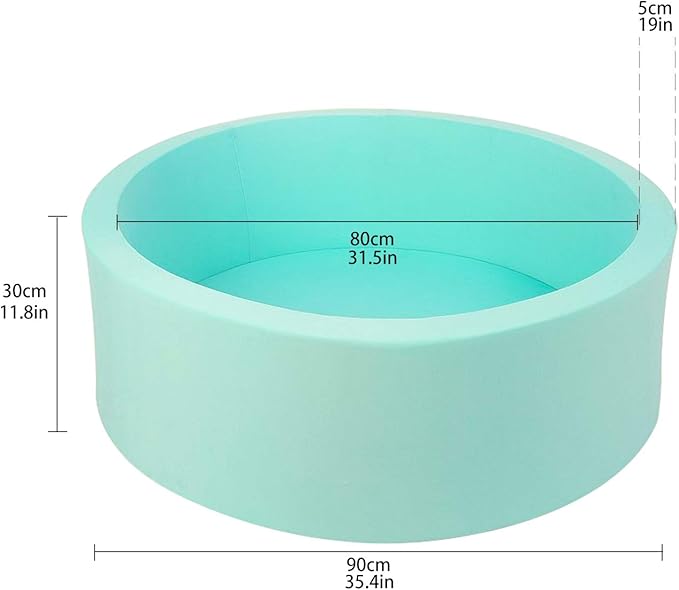 TRENDBOX Memory Foam Sponge Indoor Round Ball Pit (NO Balls) for Toddler Children - Light Blue
