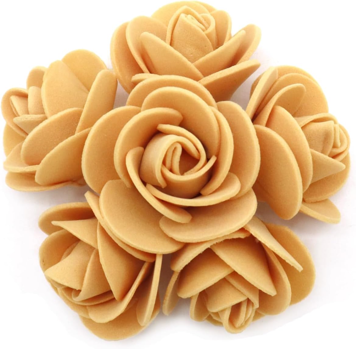 Artificial Flowers 100PCS 3CM Mini Gold Yellow Fake Roses for DIY Wedding Bouquets Centerpieces Party Baby Shower Home Decorations (Gold Yellow)