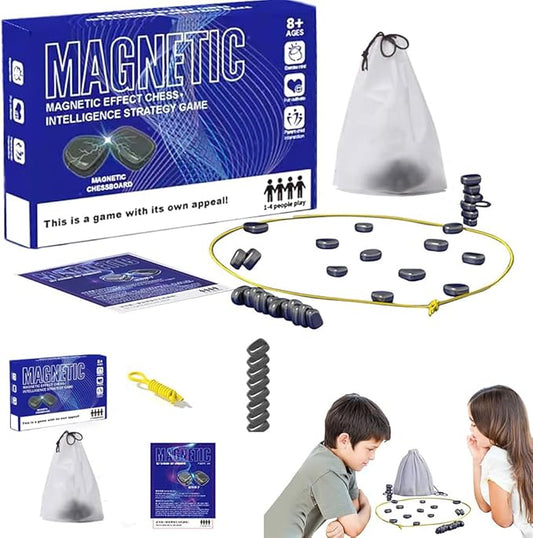 Magnetic Chess Game,Magnetic Chess Game with Stones,Magnetic Chess Strategy Game for Kids and Adults,Family Board Games Set, Party Travel Desktop Magnetic Strategy Game