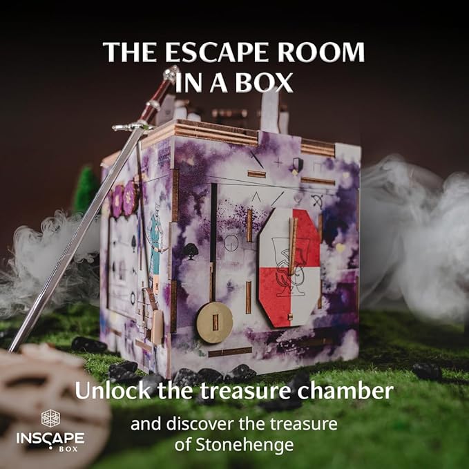 INSCAPE Cluebox Stonehenge´s Legacy - Puzzle Box - Interactive Wooden Escape Room in A Box for Adults with Hidden Compartments - Gift Idea for Puzzle and Mystery Fans - Brain Teaser