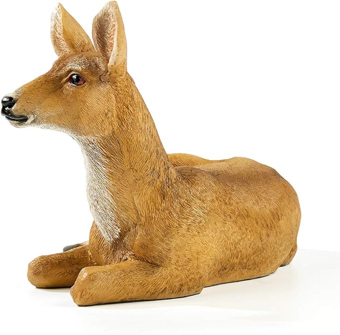 XTAPAN Resin Doe Statue Figurines Female Deer Animal Sculpture Gift Home Decor,Office or Outdoor Garden Statue Woodland Decoration