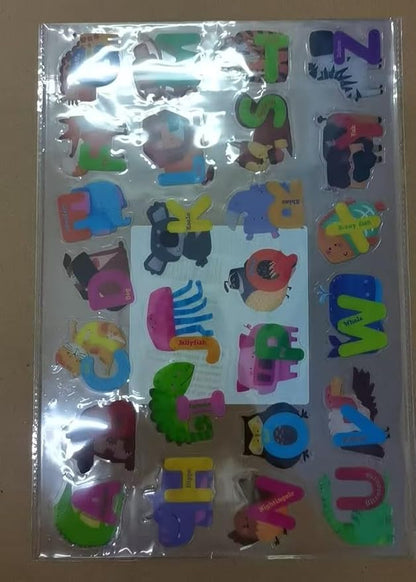 26PCS Alphabet Animal Jelly Stickers, Thick Window Door Clings Removable Reusable Letter Gel Clings Decals for Kids Toddlers Adults Home Classroom Animal Theme Party Supplies Decors (Not Edible)