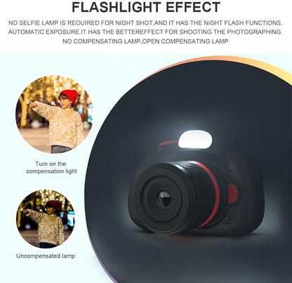 Kids Camera,Kids Digital Camera with Rotating Zoom Lens,1080P HD Digital for Kids with Flash,32GB SD,Christmas Birthday Gifts for Girls Boys 3-12 (Yellow, D6S)