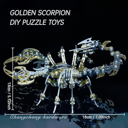Scorpion 3D Metal Model Kits to Build DIY Colorful 3D Puzzle Ornaments for Adults,Teens Birthday Christmas (Yellow Metal)