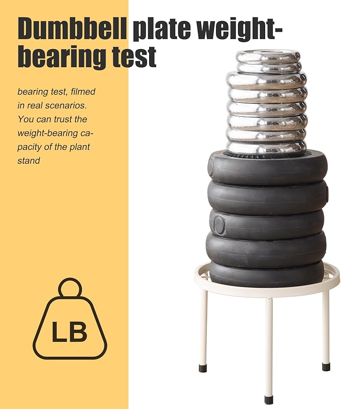 Plant Stand,5 Pack Heavy Duty Flower Pot Stands,Metal Decoration Racks,Round Plant Shelf for Planter Outdoor and indoor (White)