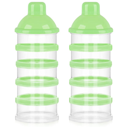 Accmor Formula Dispenser On The Go, 5 Compartments Stackable Formula Container for Travel, Baby Milk Powder Kids Snack Container, BPA Free