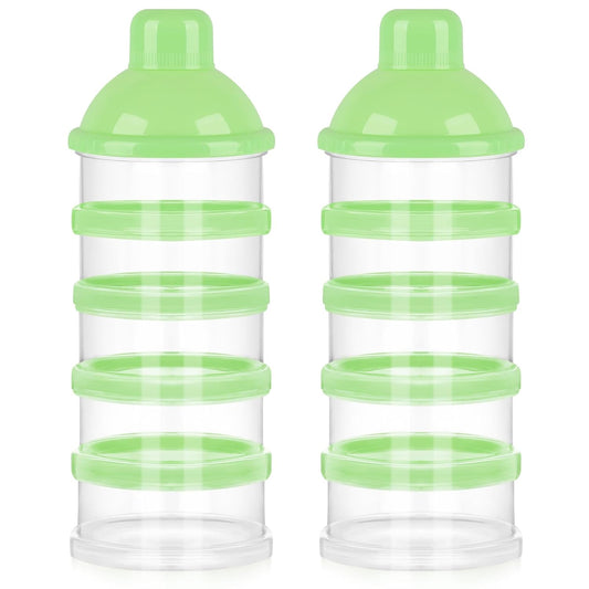 Accmor Formula Dispenser On The Go, 5 Compartments Stackable Formula Container for Travel, Baby Milk Powder Kids Snack Container, BPA Free