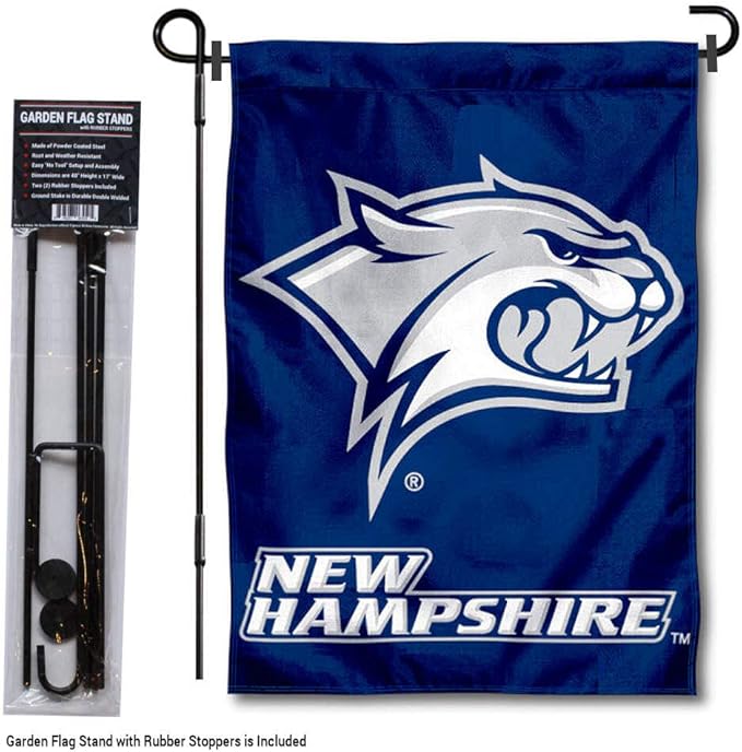 College Flags & Banners Co. New Hampshire Wildcats Garden Flag with Stand Holder
