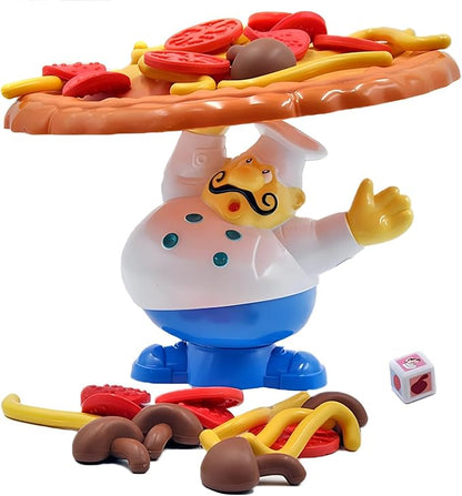 Topple Pizza Game,Tabletop Balancing Pizza Toy, Poppa's Pizza Pile-Up for 2-4 Players,Fun for Family & Friends