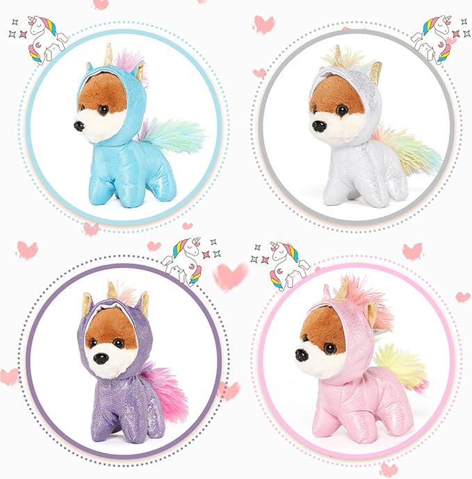 Muiteiur Giant Unicorn Stuffed Animal Cute Mommy Unicorn Dog with Zippered Pouch Includes 4 Baby Unicorns Gifts for Girls (Multicolor,26 Inches)