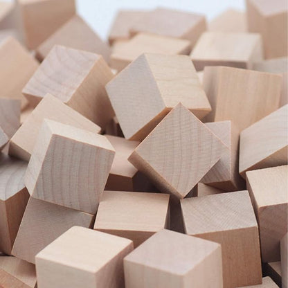Wood Blocks, 200 Pack Counting Cubes Square Wood Craft Cube Blocks Wooden Blocks Building Blocks,Square Blank Puzzle Making and DIY Craft Cube Blocks,Early Math Manipulatives (Wood)