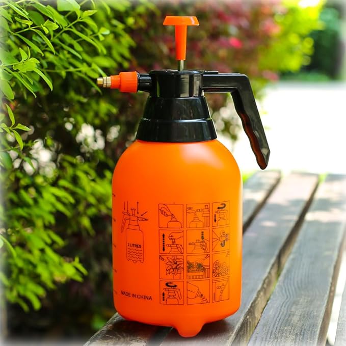 MRPAPA 2L Handheld Garden Pump Sprayer, 2 Pack Plant Mister Water Spray Bottle with Adjustable Brass Nozzle 0.5Gallon Sprayer Mist Bottle for Indoor, Outdoor Gardening and Home Cleaning