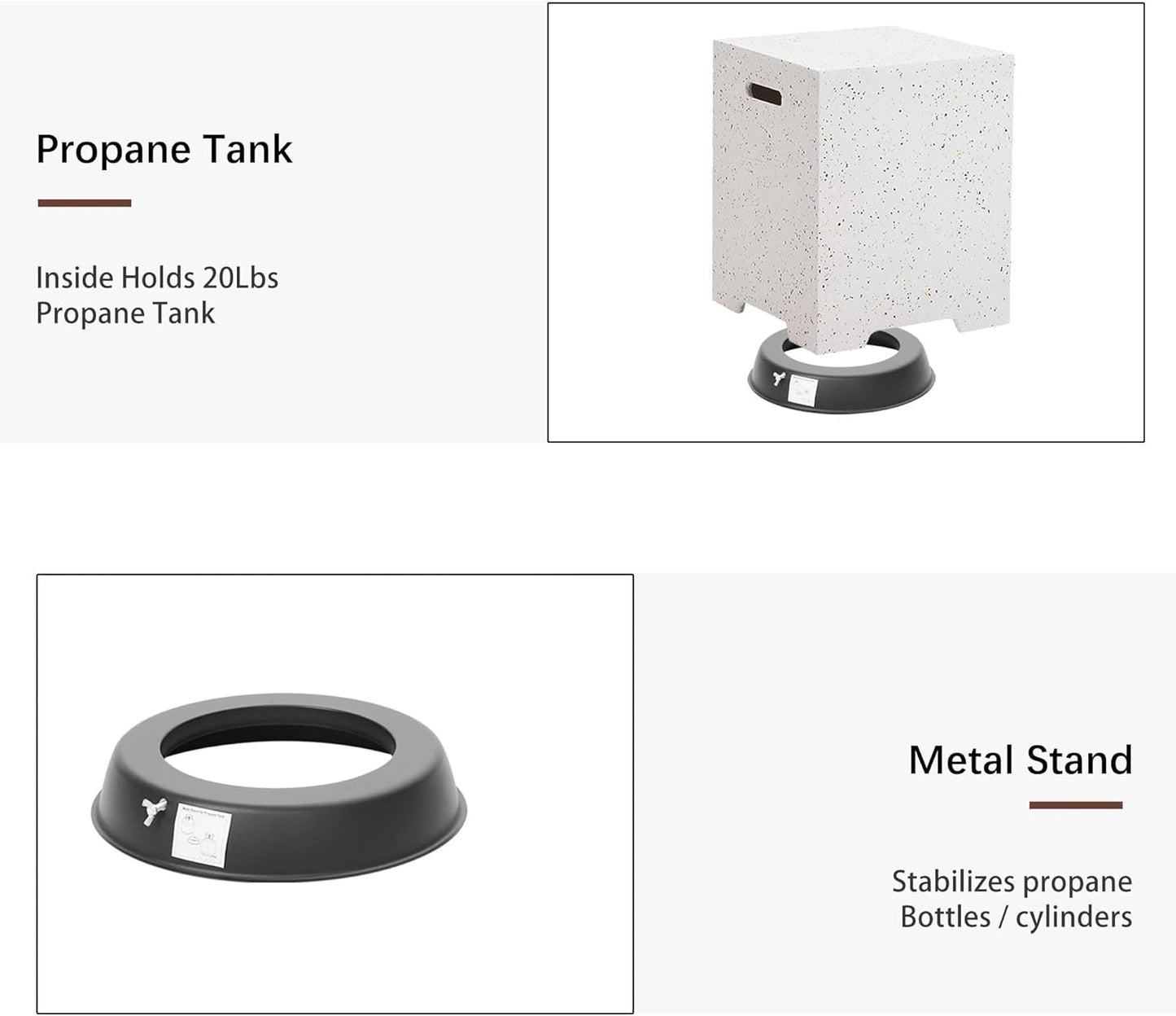 8 Piece Patio Furniture Set - Outdoor Conversation Sets with 56" Fire Table and Coffee Table, Rattan Modular Sofa Set for Garden/Poolside, Navy Blue/Grey