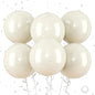 Beige Giant Foil Balloons, 6Pcs Large Metallic Cream Round Balloons, 22 Inch Big Round Foil Balloon for Cream Birthday Party Baby Shower Wedding Decorations